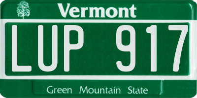 VT license plate LUP917