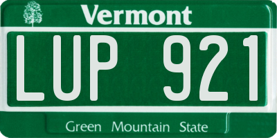 VT license plate LUP921