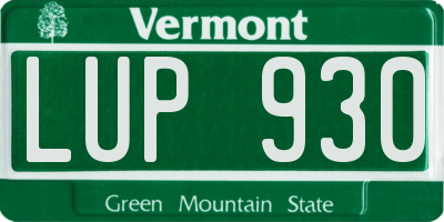 VT license plate LUP930