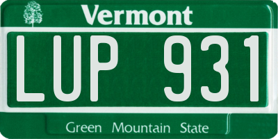 VT license plate LUP931