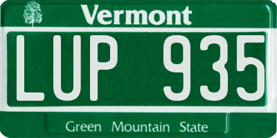 VT license plate LUP935
