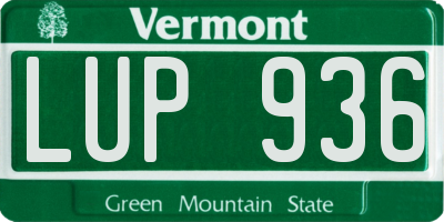 VT license plate LUP936