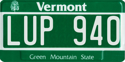 VT license plate LUP940