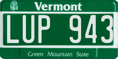 VT license plate LUP943