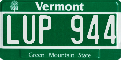 VT license plate LUP944