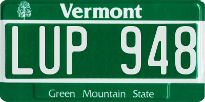 VT license plate LUP948