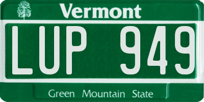 VT license plate LUP949