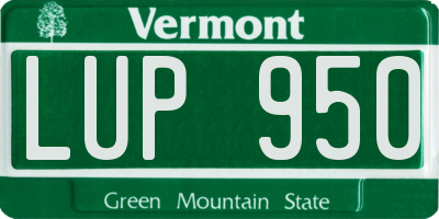 VT license plate LUP950