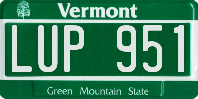 VT license plate LUP951