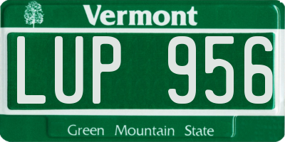 VT license plate LUP956