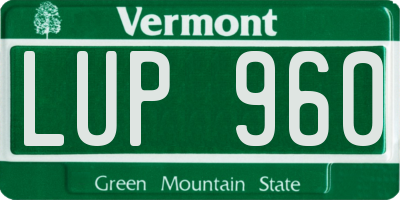 VT license plate LUP960