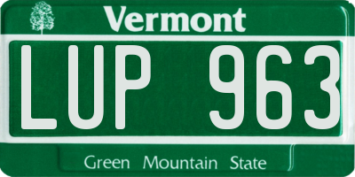 VT license plate LUP963