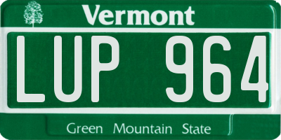VT license plate LUP964