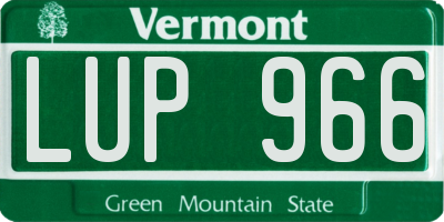 VT license plate LUP966