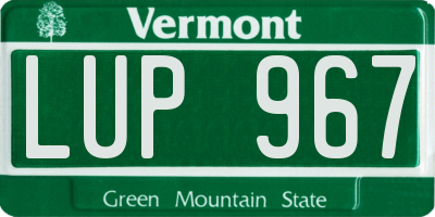 VT license plate LUP967
