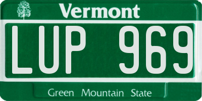 VT license plate LUP969