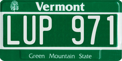 VT license plate LUP971