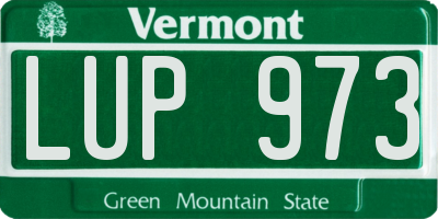 VT license plate LUP973