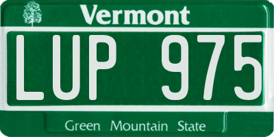 VT license plate LUP975