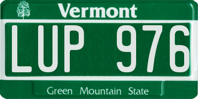 VT license plate LUP976