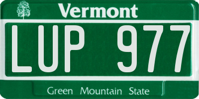 VT license plate LUP977