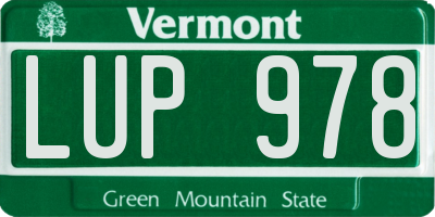 VT license plate LUP978