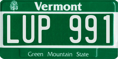 VT license plate LUP991