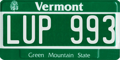 VT license plate LUP993