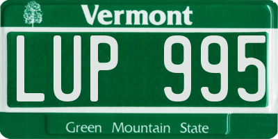 VT license plate LUP995