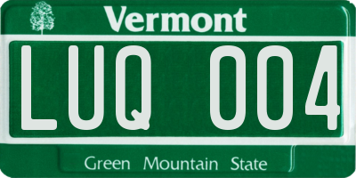VT license plate LUQ004