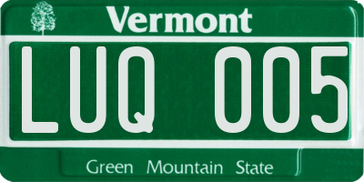 VT license plate LUQ005