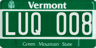 VT license plate LUQ008
