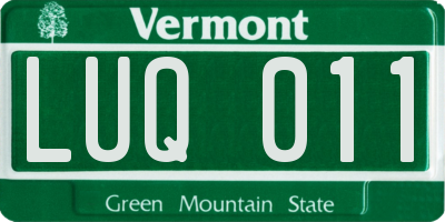 VT license plate LUQ011