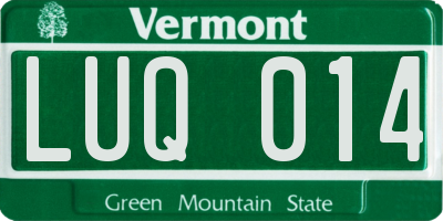 VT license plate LUQ014