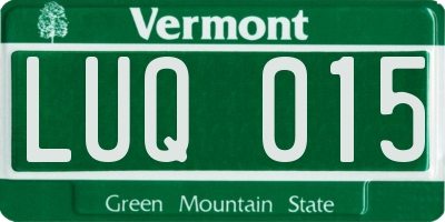VT license plate LUQ015