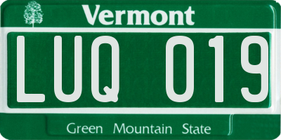 VT license plate LUQ019