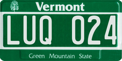VT license plate LUQ024