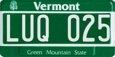 VT license plate LUQ025