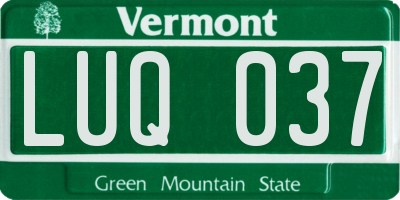 VT license plate LUQ037