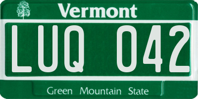 VT license plate LUQ042