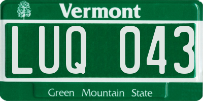 VT license plate LUQ043