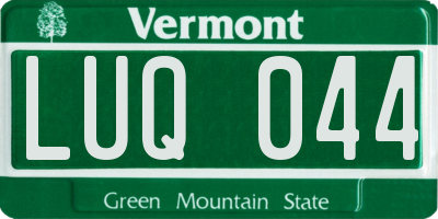 VT license plate LUQ044