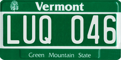 VT license plate LUQ046