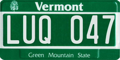 VT license plate LUQ047