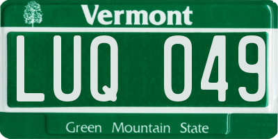 VT license plate LUQ049