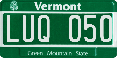 VT license plate LUQ050