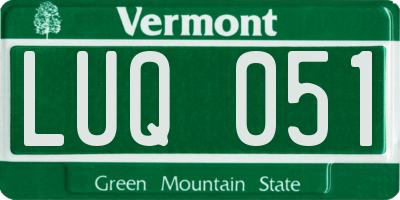 VT license plate LUQ051