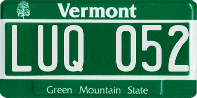 VT license plate LUQ052