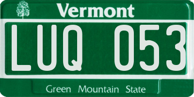VT license plate LUQ053