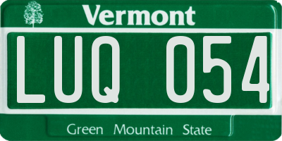 VT license plate LUQ054